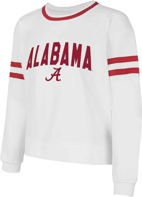 Concept Sport Women's White Alabama Crimson Tide Borough French Terry Arch Over Long Sleeve Top