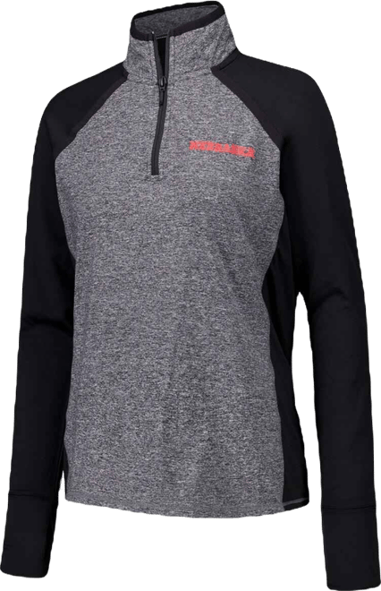 Women's Black/Heather Gray Nebraska Huskers Finalist Raglan Quarter-Zip Jacket