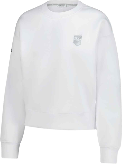 Women's&nbsp;White Uswnt Luxe Sponge Tri-Blend Pullover Sweatshirt