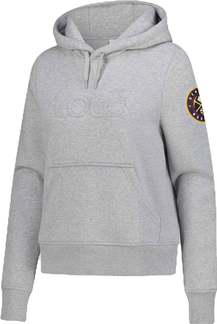 Women's Gray Denver Nuggets Icon Pullover Hoodie