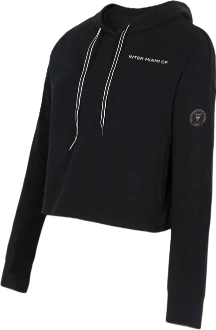 Women's Black Inter Miami Cf Elevation Tri-Blend Long Sleeve Pullover Hoodie