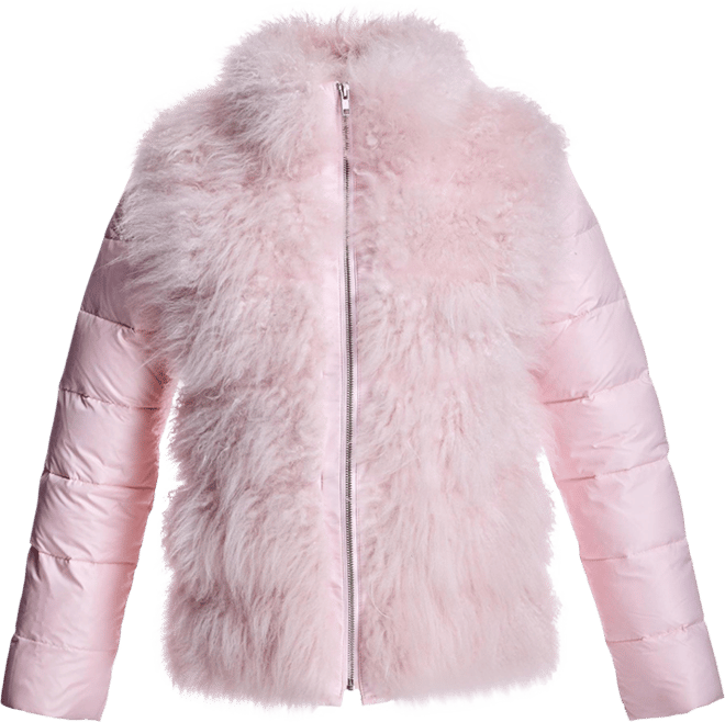 Women's Cashmere Goat Trimmed Puffer Jacket