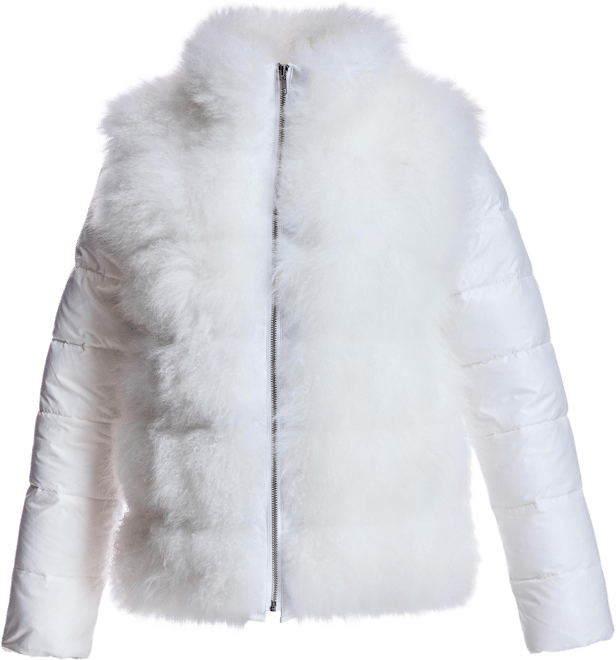 Women's Cashmere Goat Trimmed Puffer Jacket