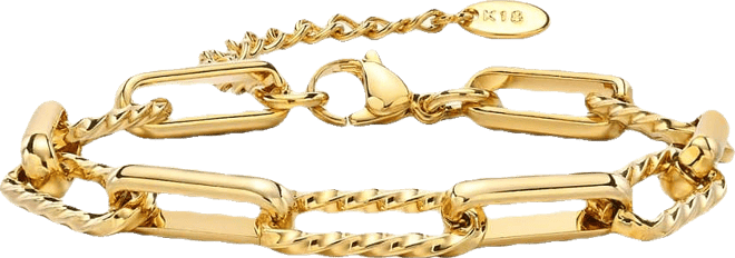 Sienna Adjustable Paperclip Chain Stackable Bracelet