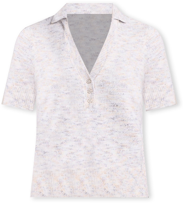 Women's Cotton Blend Short Sleeve Polo Sweater