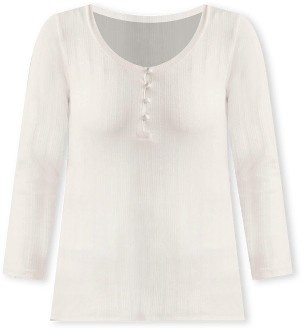 Women's 3/4 Sleeve Variegated Micro Rib Henley