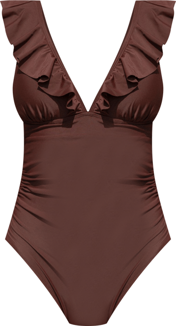 Women's Ruffled Lace Up One Piece Swimsuits