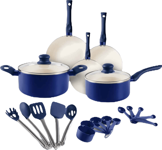 Albo Brands Ceramic Nonstick 22-Pc. Cookware Set