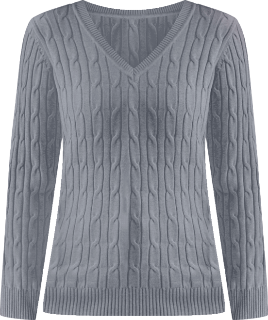 Style Co Women's Cotton Cable-Knit V-Neck Sweater, Created for