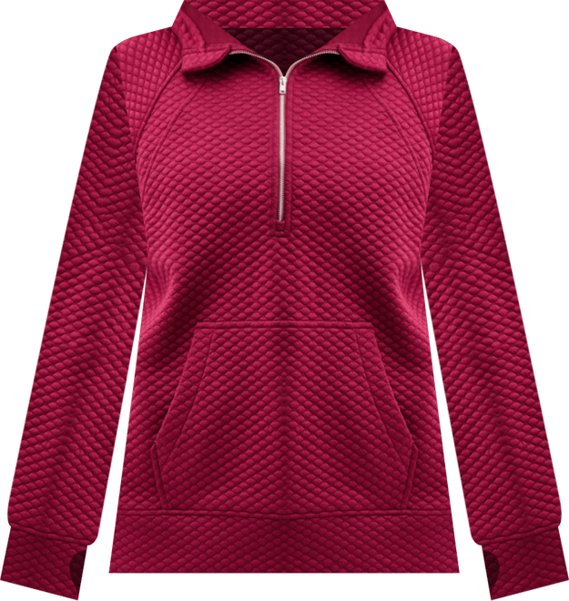 Plus Size Relaxed Quilted Half-Zip Hoodie, Macy's Exclusive