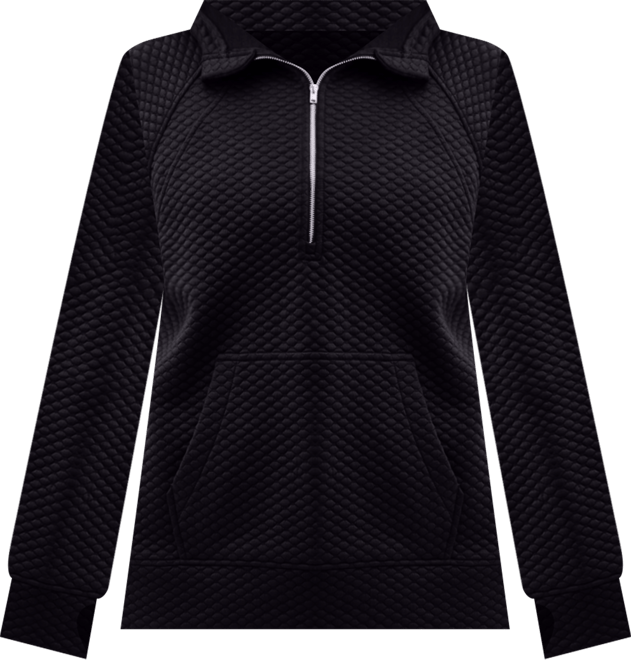 Plus Size Relaxed Quilted Half-Zip Hoodie, Macy's Exclusive