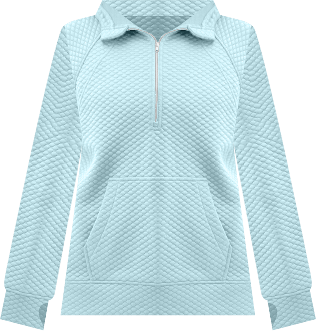 Plus Size Relaxed Quilted Half-Zip Hoodie, Macy's Exclusive