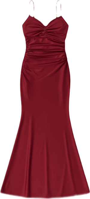 Juniors' Twist Front Tie Back Long Dress