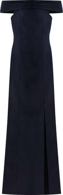 Crepe Off-the-Shoulder Gown