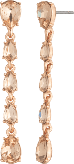 Pear Glass Stone Linear Earrings