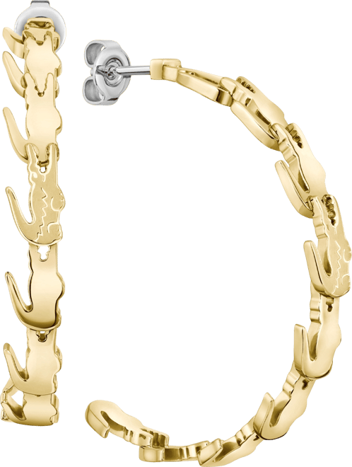 Medium Crocodile C-Hoop Earrings, 2"