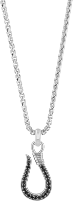 Black Spinel Pendant Necklace (1/2 ct. t.w.) in Sterling Silver