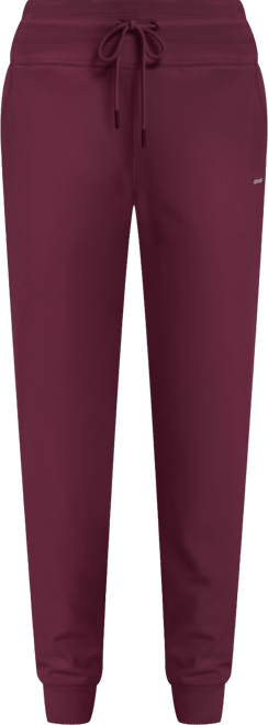 Women's Platinum Velour Rhinestone Logo Slim Fit Joggers