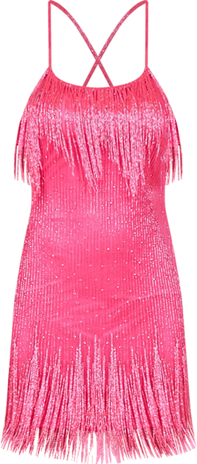 Women's Spaghetti Strap Fringe Dress