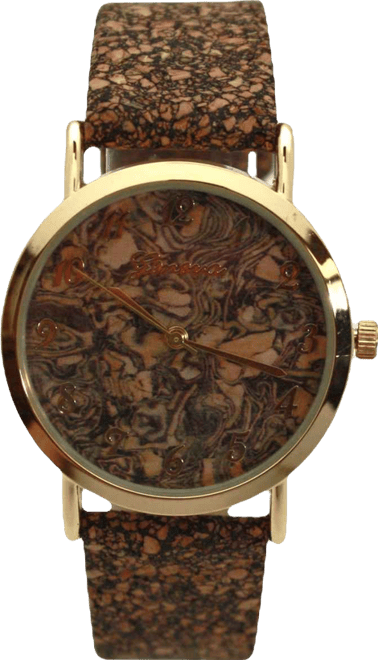 Brown Cork Style Strap Women Watch