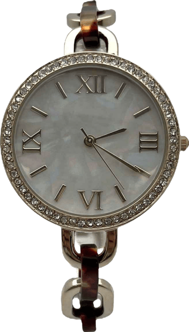 Brown Bracelet Style Metal and Tortoise Women Watch