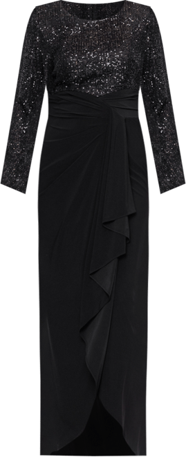 Betsy and Adam Women's Long Sleeve Sequined Dress