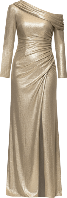 Women's Long Ruched Off-the-Shoulder Gown