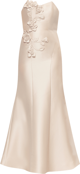 Women's Long Stretch Strapless Floral Gown