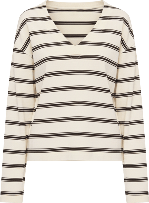 Women's Striped Cotton-Blend Sweater