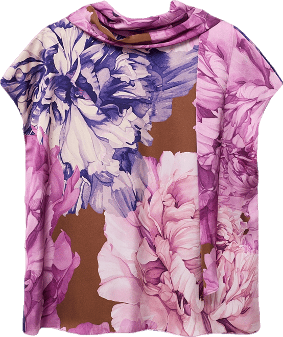 Women's Floral Scarf Blouse