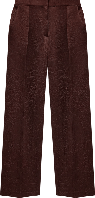 Women's Straight-Leg Crinkled-Effect Pants