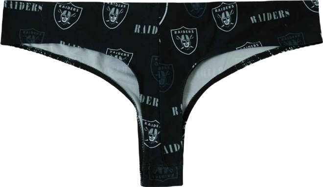 Women's Black Las Vegas Raiders Mosaic All Over Print Thong