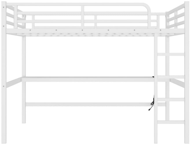 Queen Size Loft Bed with Power & Led