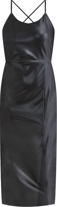 Women's Faux-Leather Midi Dress, Macy's Exclusive