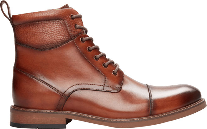 Joseph Abboud Alan Cap Toe Inside Zipper Ankle Boots, Cognac - Tan