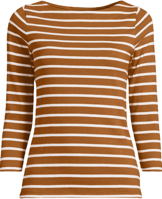 Women's Plus Size Mariner Jersey Boatneck Top