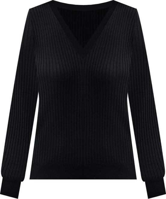 Women's Ribbed V-Neck Sweater, Macy's Exclusive
