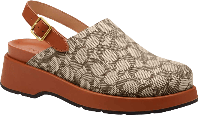 Women's Sculpted C Signature Jacquard Logo Platform Clogs
