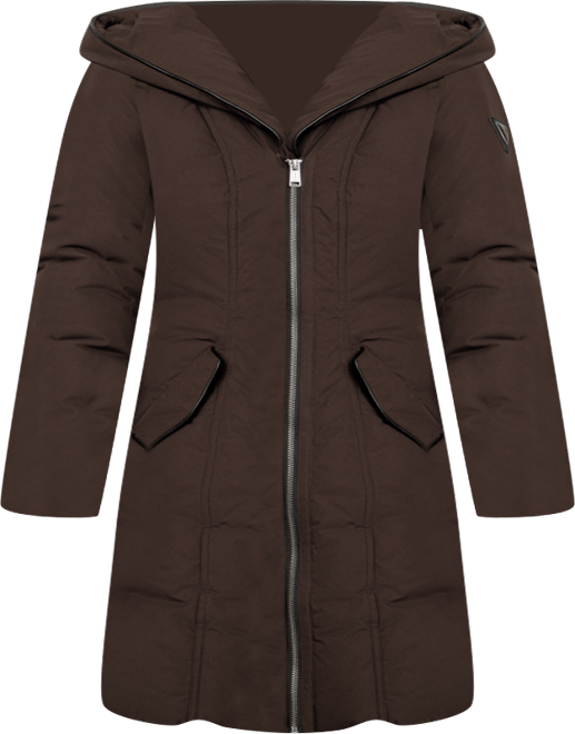 Women's Asymmetric Zip-Front Hooded Puffer Coat
