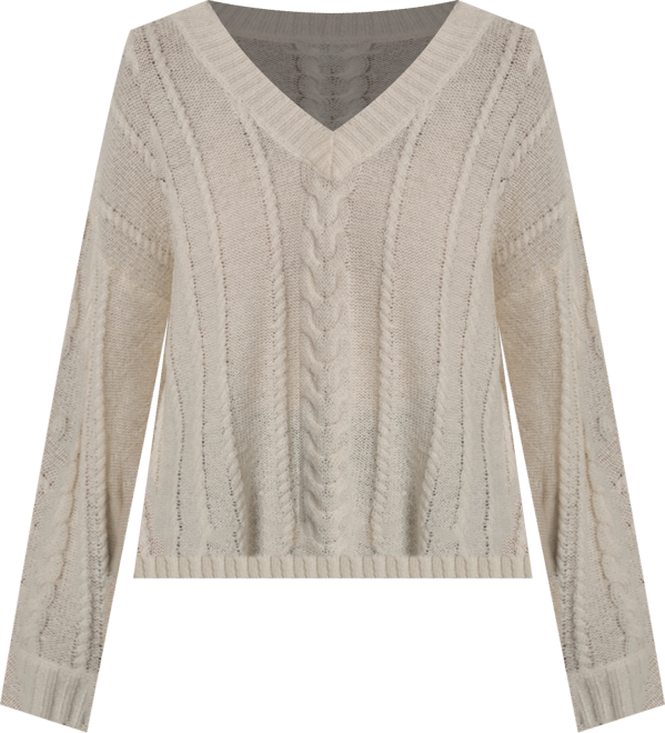 DKNY Jeans Women's Lightweight V-Neck Cable-Knit Sweater - Macy's