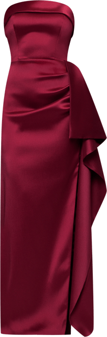 Women's Strapless Ruffle Long Dress