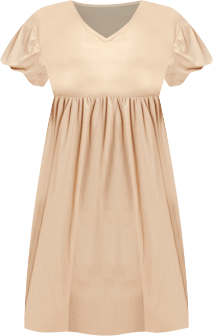 Women's Size-Puff Sleeve Smock Dress