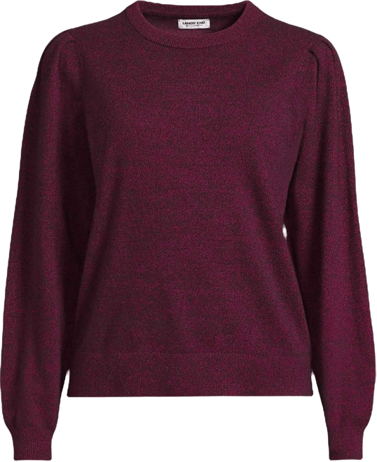 Women's Cashmere Puff Sleeve Crew Neck Sweater