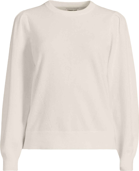 Women's Cashmere Puff Sleeve Crew Neck Sweater