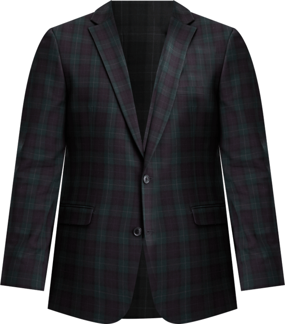 Men's Slim-Fit Green & Burgundy Plaid Suit Separate Jacket, Macy's Exclusive