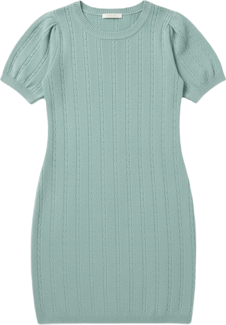 Puff-Sleeve Cable Knit Sweater Dress | LaneBryant