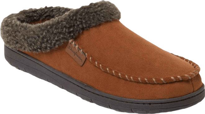 Men's Microsuede Moccasin Toe House Shoe Clog Slipper