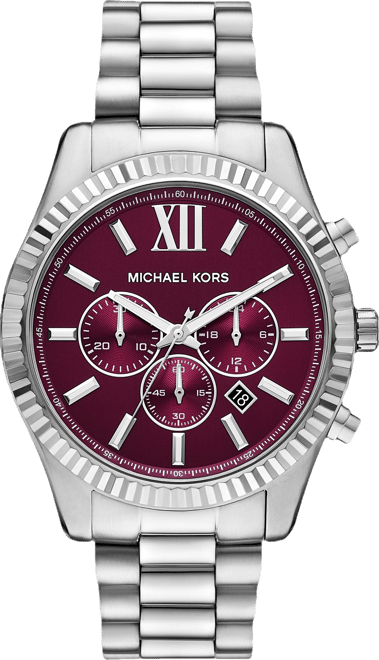 Men's Lexington Chronograph Silver-Tone Stainless Steel Watch, 44mm