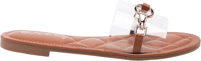 Women's Scoth Clear Buckled Quilted Slides