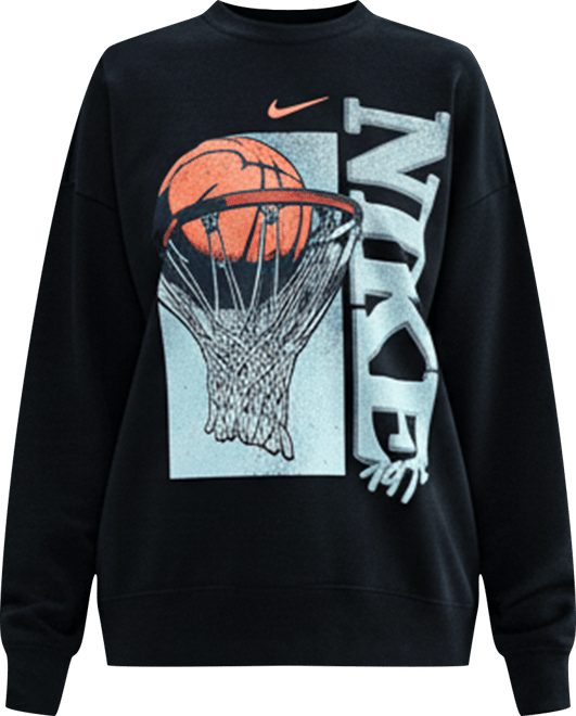 Nike Club Sudadera de cuello redondo holgada de tejido Fleece para mujer
